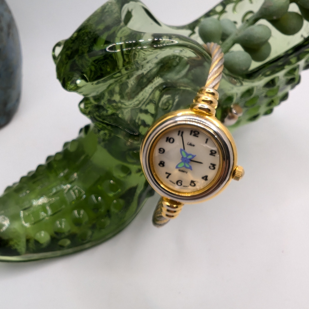 Ladies Gold And Silver Tone Quartz Butterfly Bracelet Watch